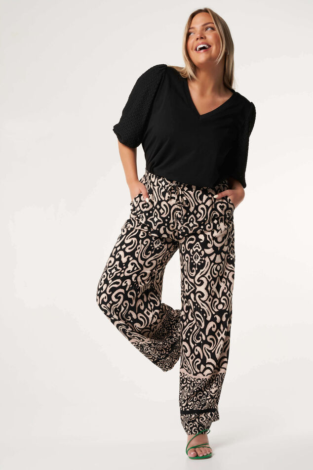Dames Wijde broek met paisley print | MS Mode