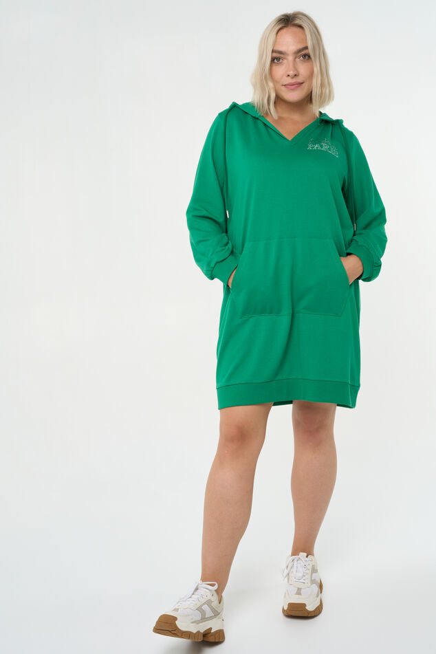 Dames Sweatjurk met print Fel groen | MS Mode