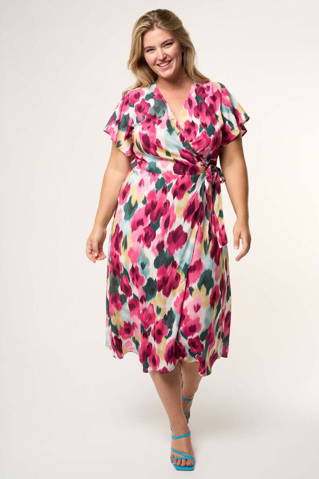 Dames Midi jurk met bloemenprint | MS Mode
