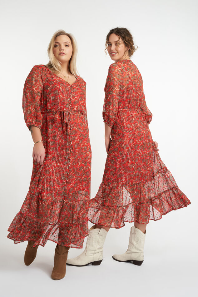 Dames Lange jurk met bloemenprint | MS Mode