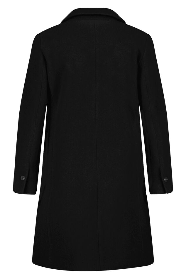 Dames Mantel jas met knopen Zwart | MS Mode