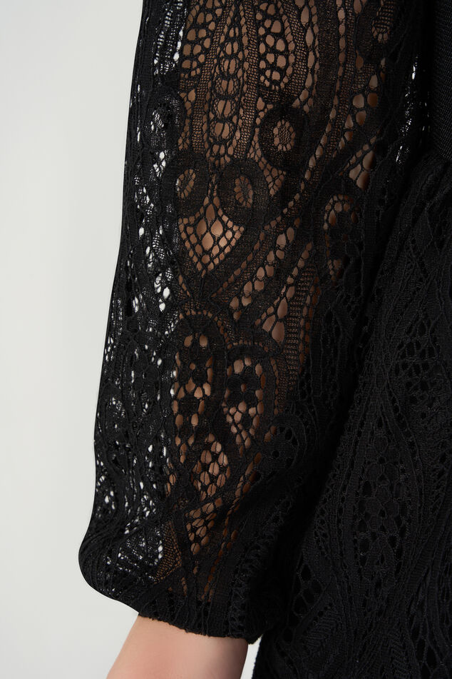 opvolger wat betreft koepel Dames Midi jurk met kant Zwart | MS Mode
