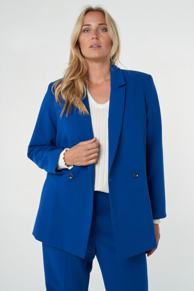 Dames Blazer met knoopsluiting Kobalt blauw | MS Mode