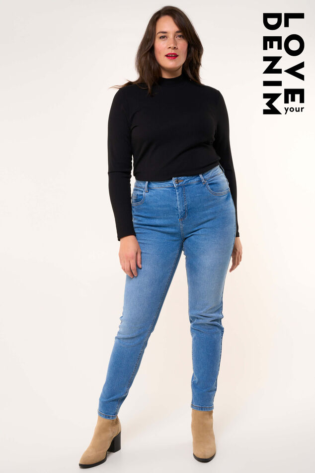 Dames Slim leg jeans IRIS Stonewash Denim | MS Mode