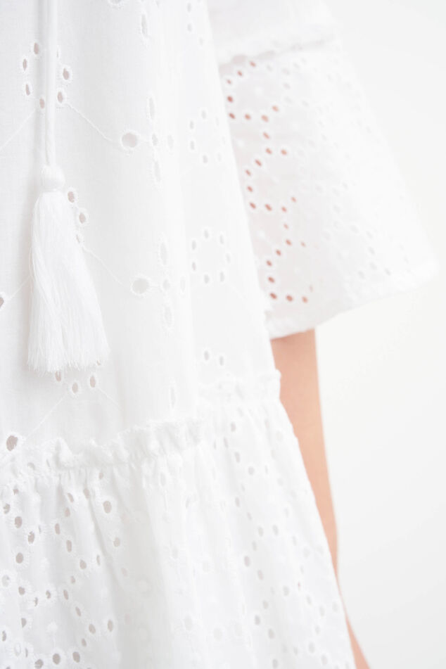 Dames Jurk met broderie anglaise | MS Mode