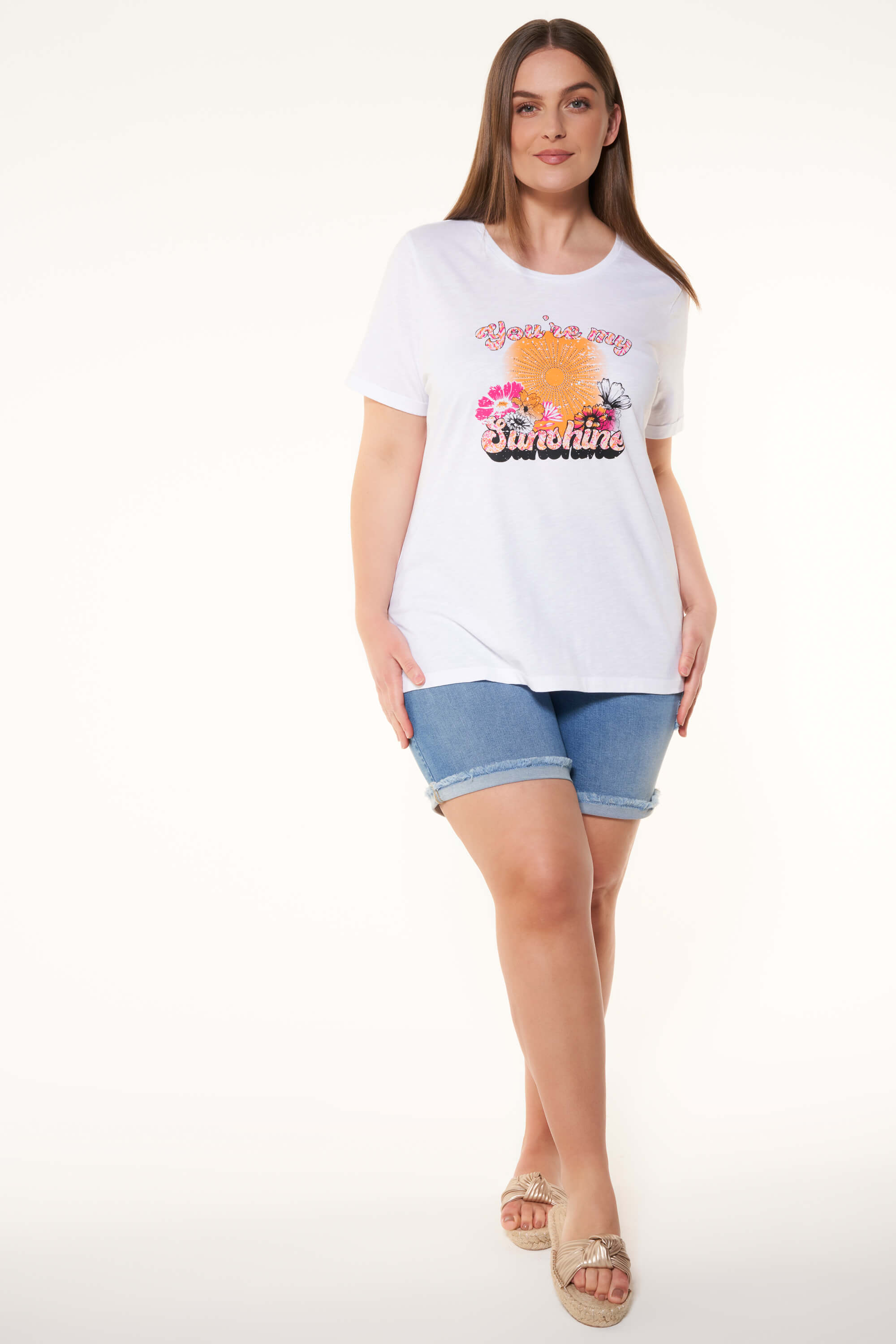 Dames T-shirt met opdruk Wit | MS Mode