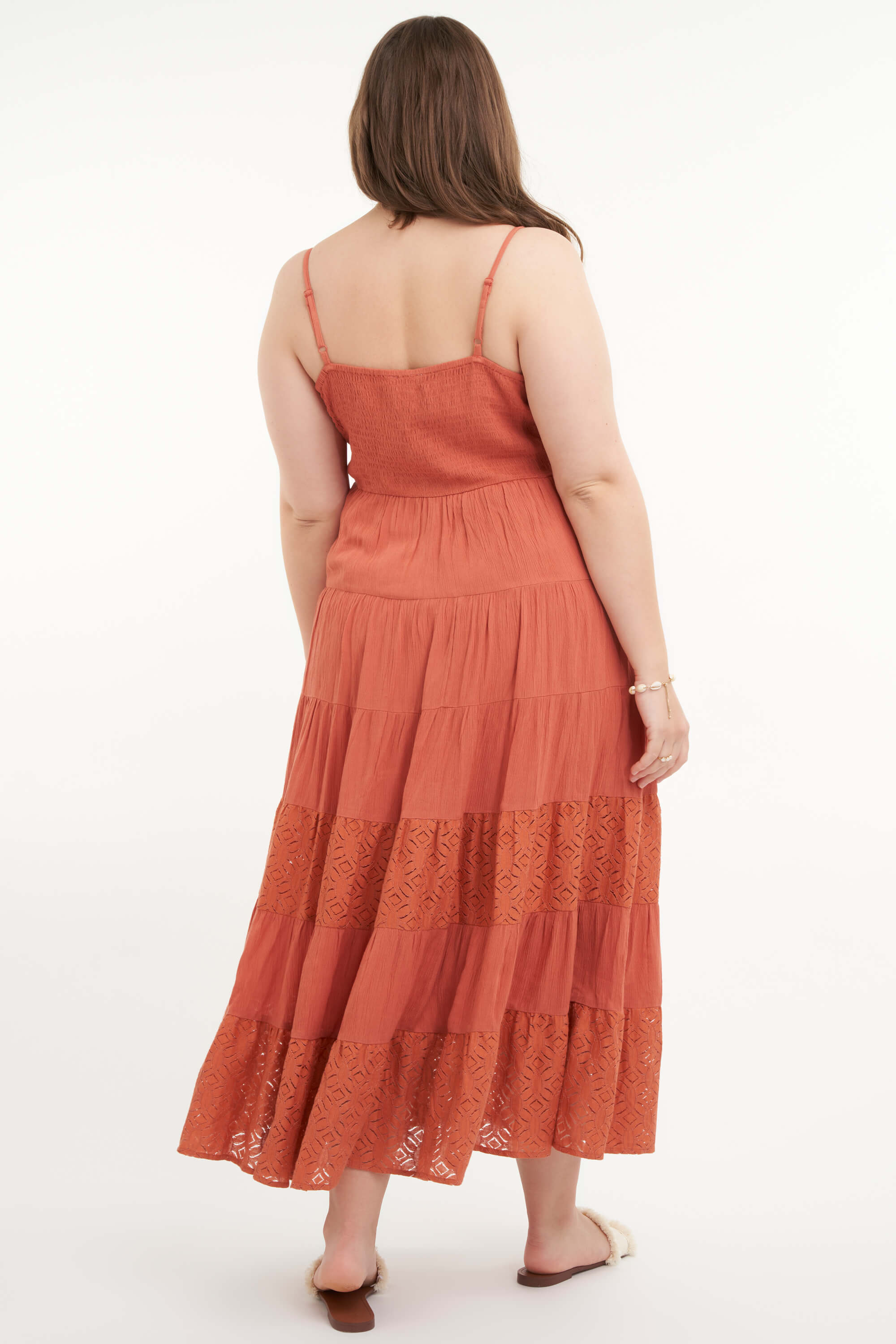 Dames A-lijn jurk Gebrand oranje bij MS Mode®