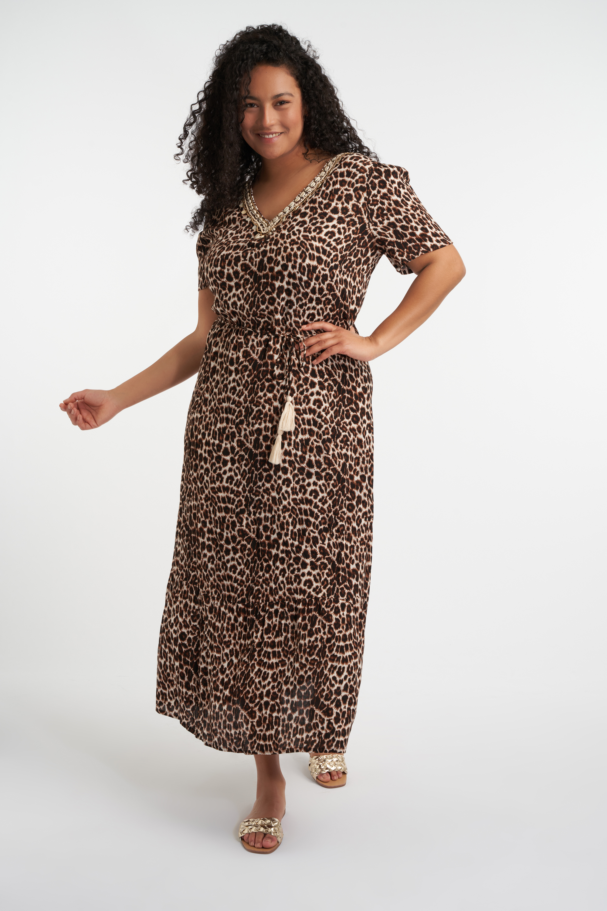 Dames Maxi jurk met luipaardprint | MS Mode