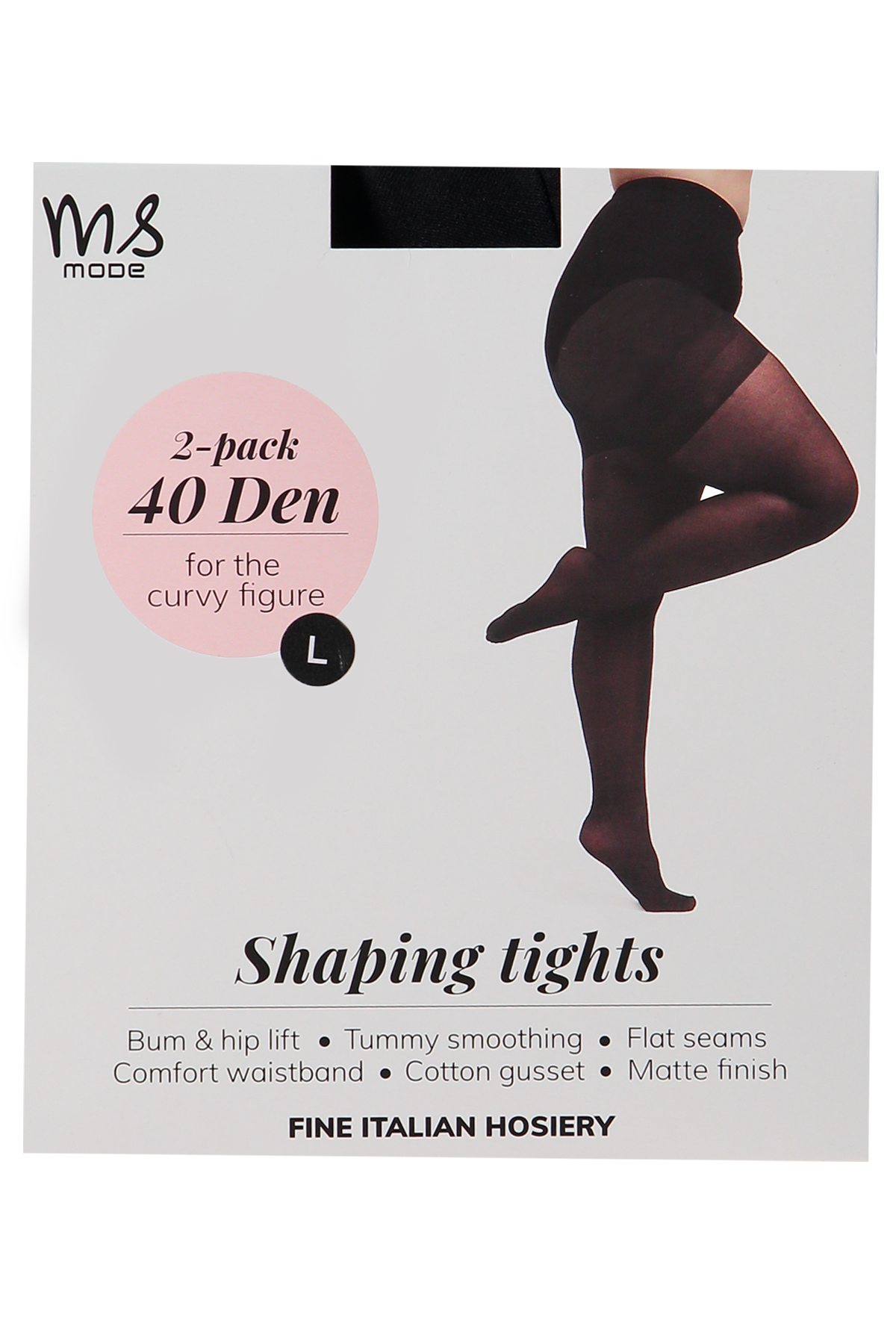 Dames 3D Super stretch panty 40DEN - 2 Pack Zwart bij MS Mode®