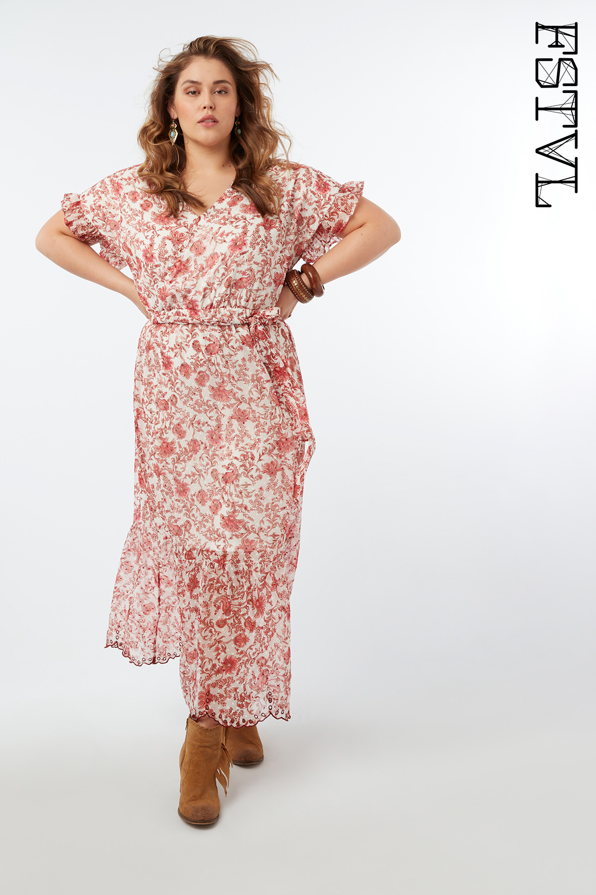 Dames Lange jurk met bloemenprint | MS Mode