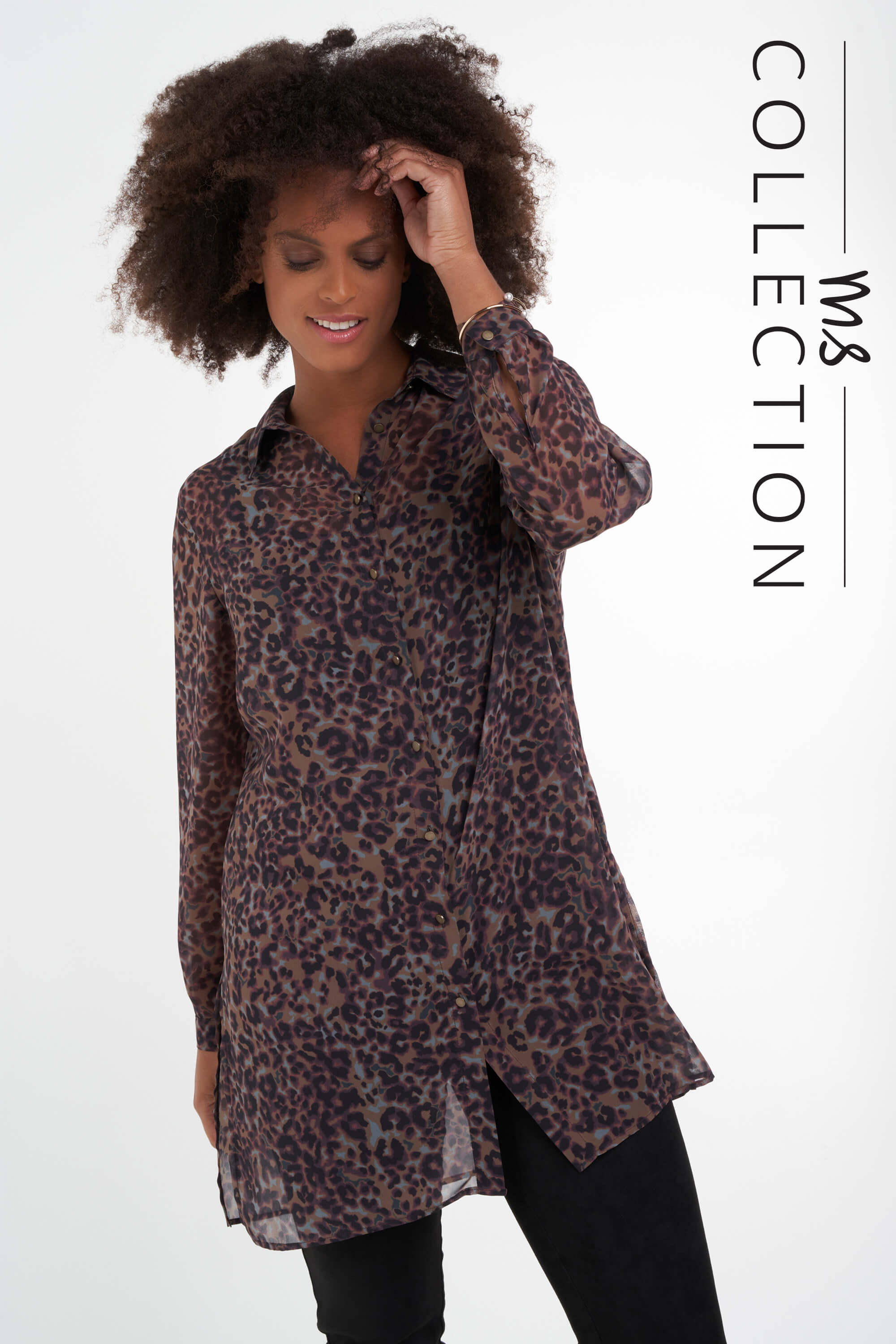 Een goede vriend afvoer formeel Dames Lange blouse met print | MS Mode