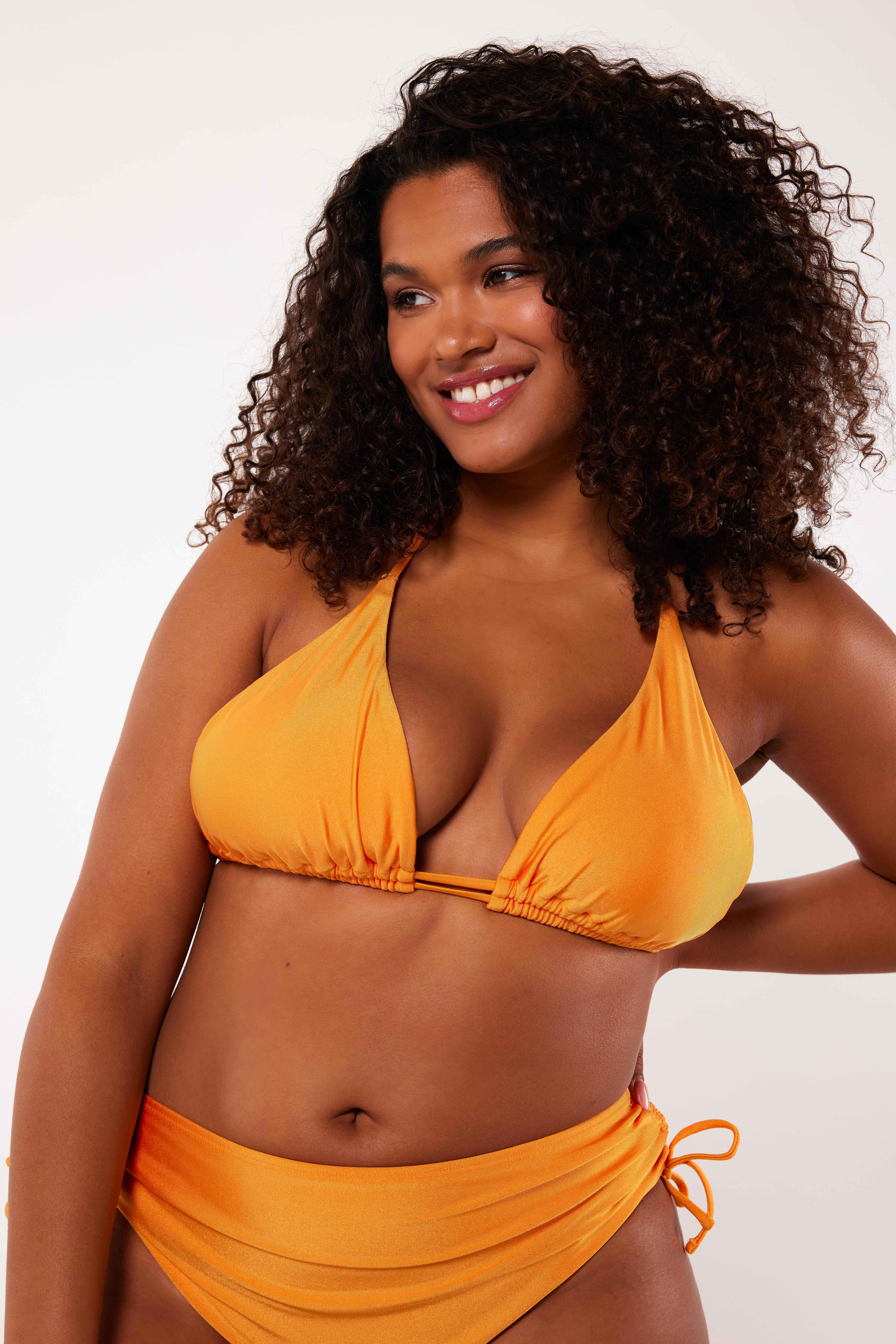 Dames Triangel bikini top Licht oranje | MS Mode