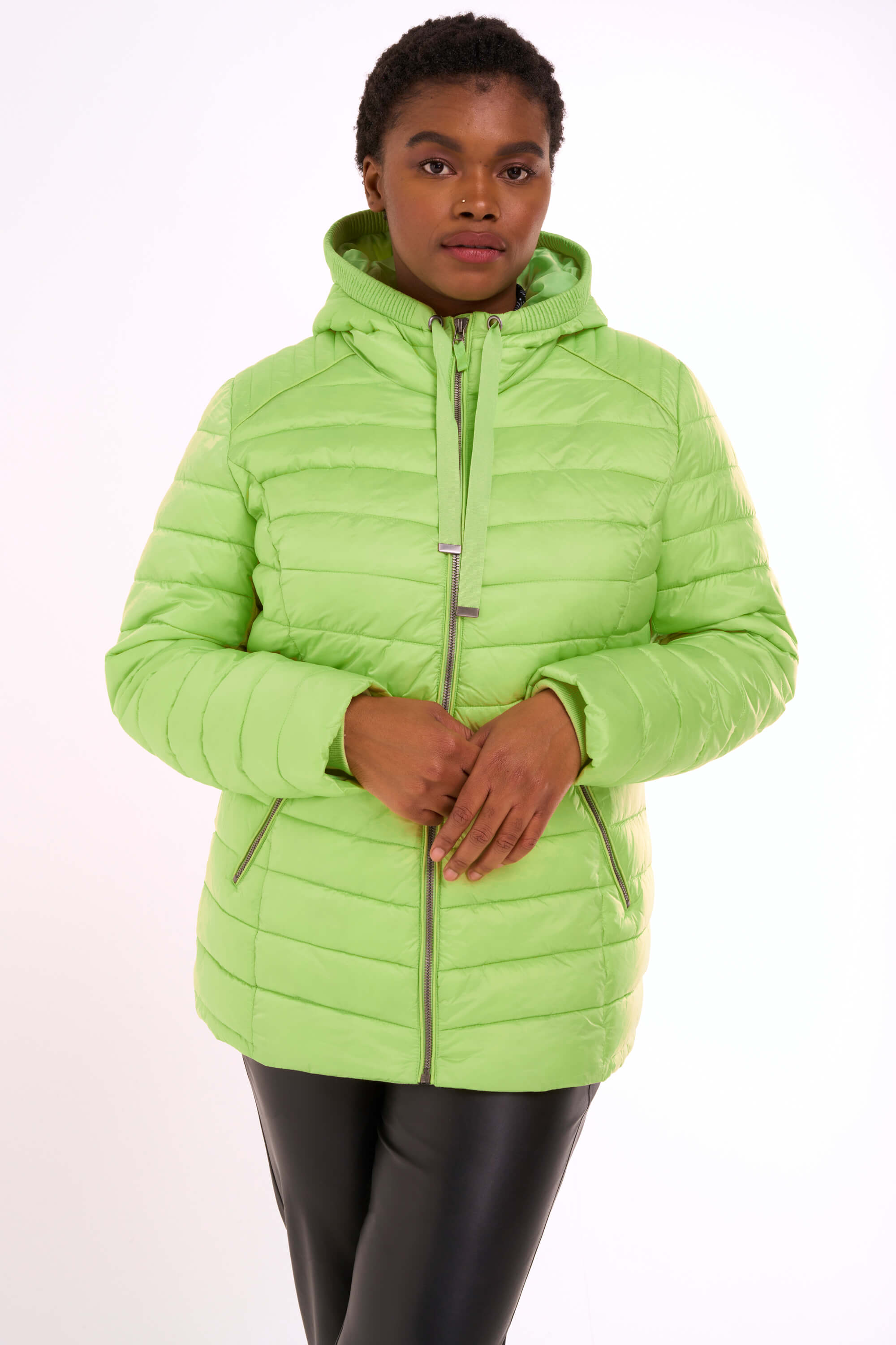 Het spijt me Speels Arne Dames Gewatteerde jas Lime groen | MS Mode