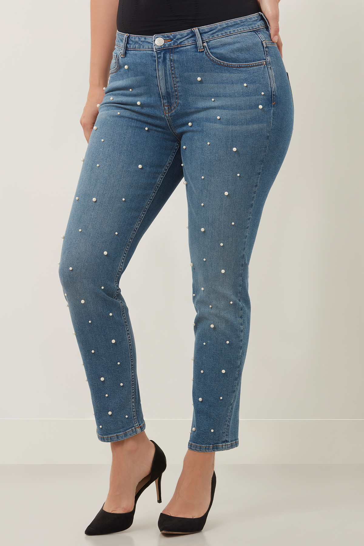 Dames Jeans met parels | MS Mode