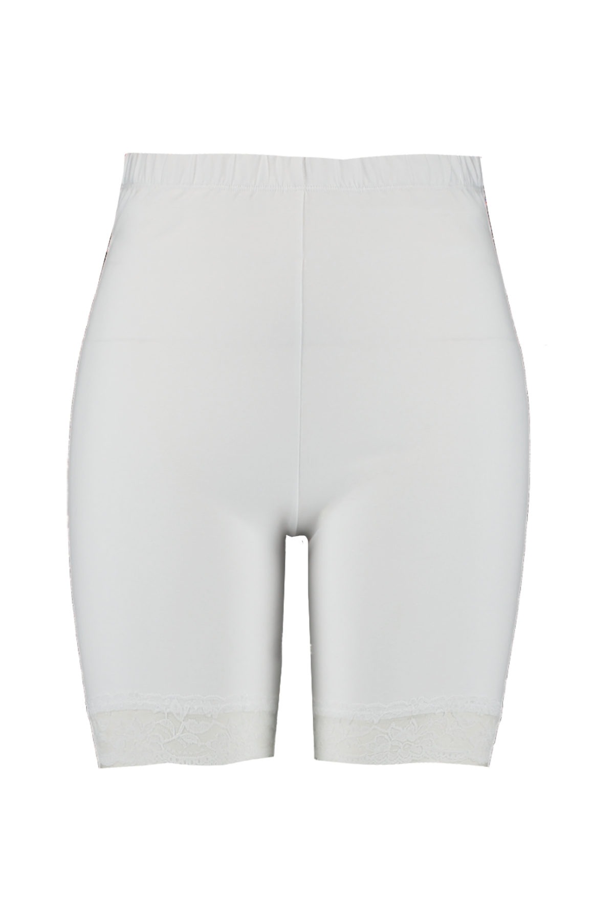 Dames Korte legging met kant Wit | MS Mode