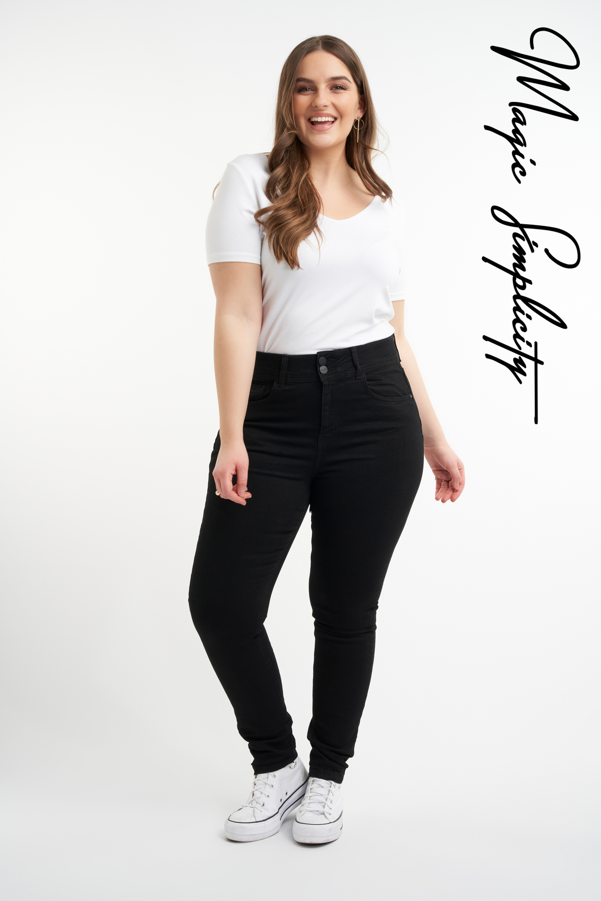 Dames Shaping Skinny Jeans SCULPTS Zwart | MS Mode