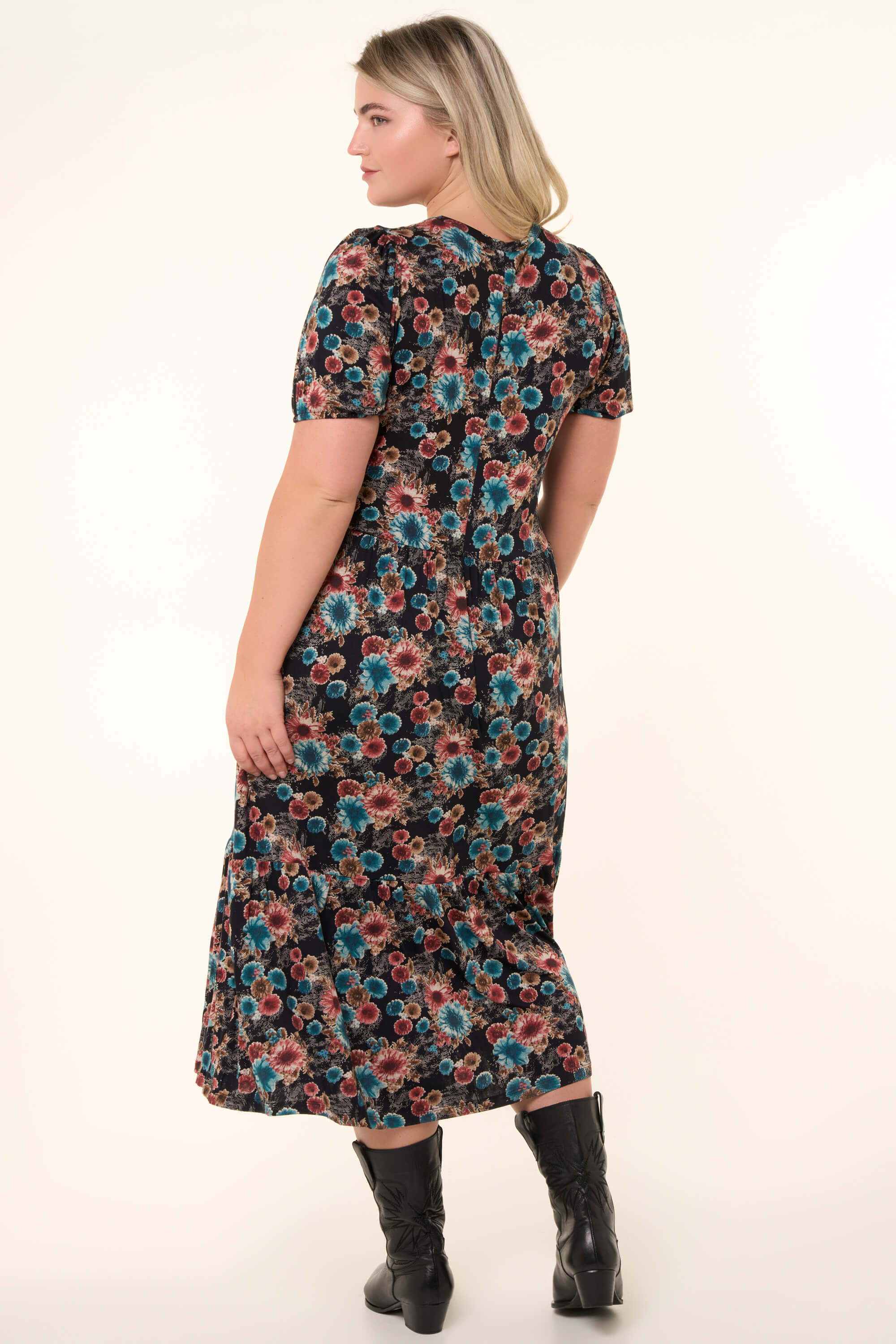 Dames Lange jurk met print Multi Aqua-Blauw | MS Mode