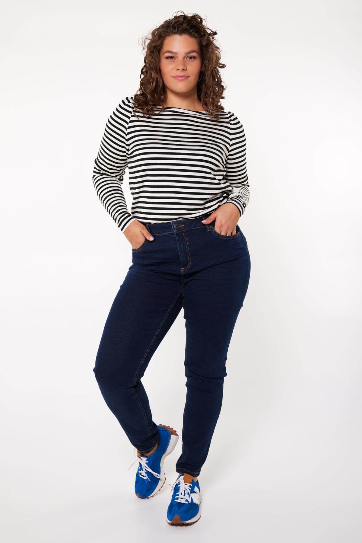 Dames Slim leg jeans IRIS Rinse Washed Denim | MS Mode