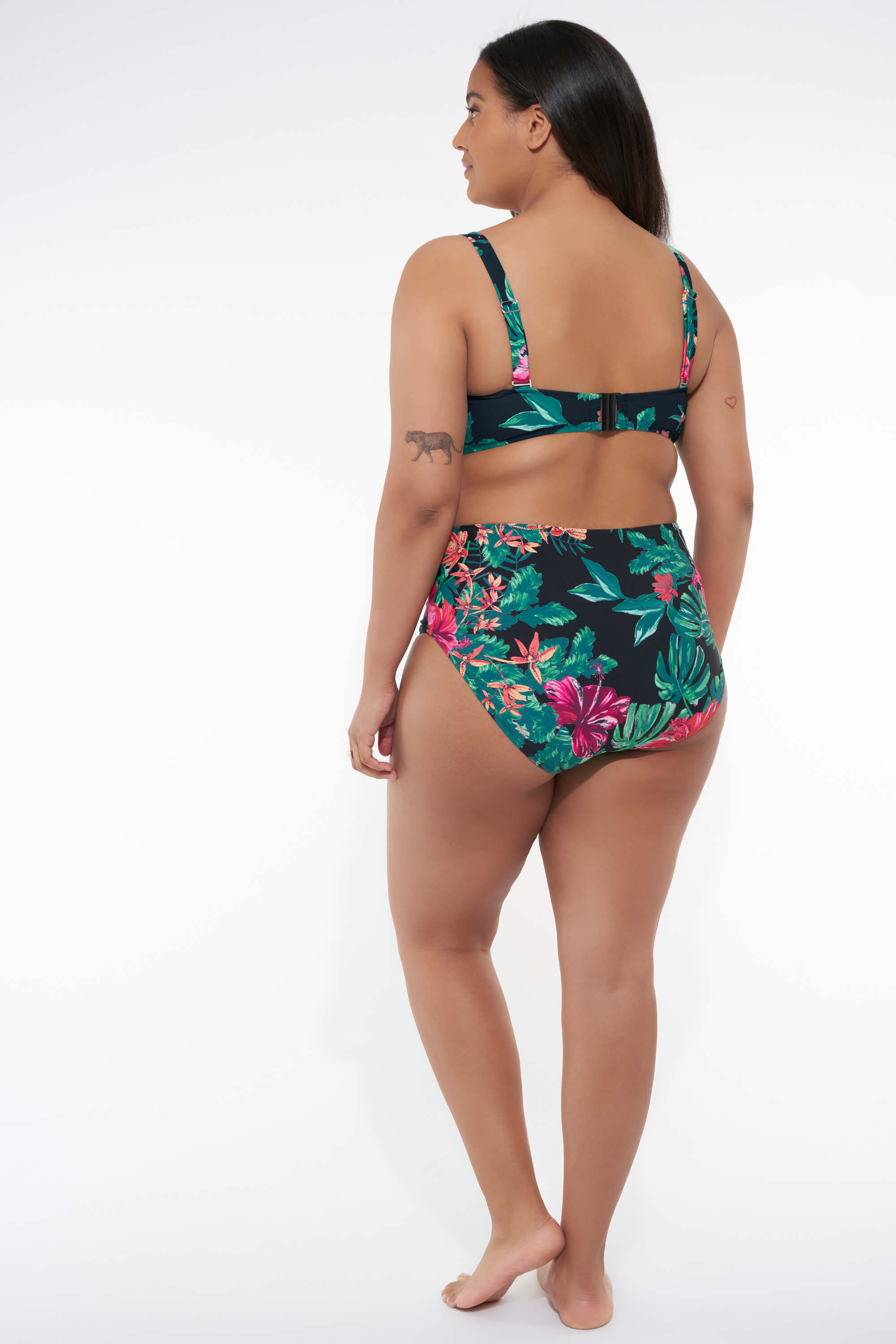 Dames High waisted bikini broekje met print Multi Groen-Khaki bij MS Mode®
